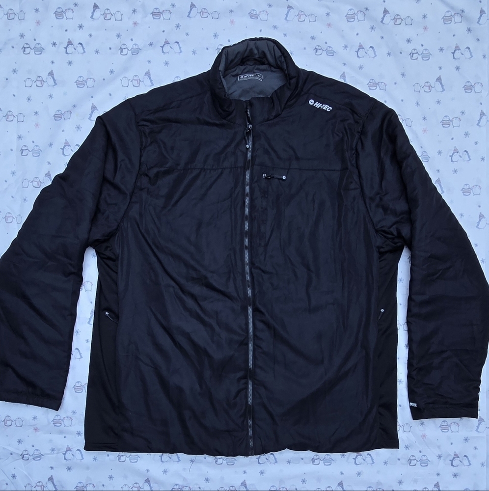 Hi-Tec Mens Jacket Lightweight Full Zip Water Repellent, Front and Side Pockets